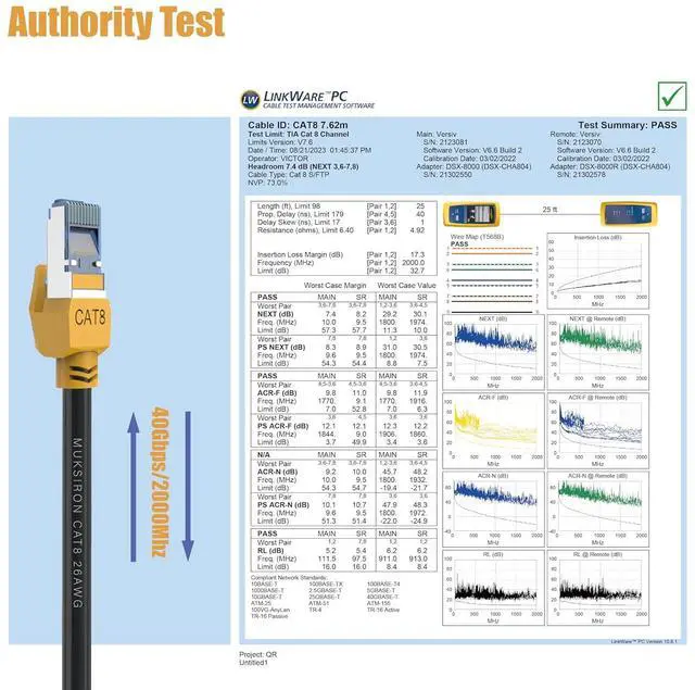 Alt view image 4 of 6 - Cat 8 Ethernet Cable 25 ft,3ft 6ft 10ft 20ft 30ft 50ft 60ft 70ft 75ft 100ft 120ft 150ft 200ft Heavy Duty High Speed Internet Network Cable,Indoor&Outdoor Weatherproof Shielded Professional LAN Cables