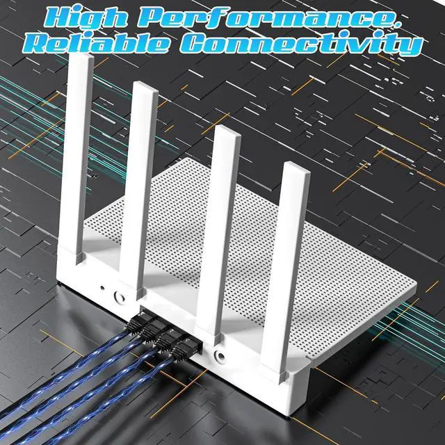 Alt view image 2 of 6 - 100FT Cat6 Ethernet Cable, Cat 6 Patch Cable, Cat6 Internet Cable, UTP Network Cable, Indoor and Outdoor, PoE, 24AWG CCA, Compatible for PC, Laptop, Router, Switch, Server, with 25 Cable Ties - Black