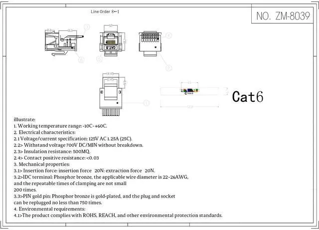 Alt view image 6 of 6 - 10-Pack Cat6 Tool-Less RJ45 Keystone Jack, No Punch-Down Tool Required Module Coupler (Not Compatible with Patch Panel), White
