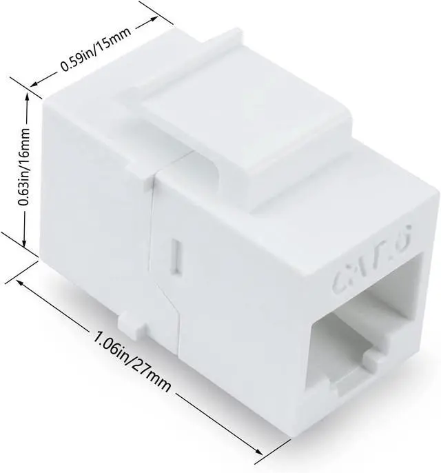 Alt view image 2 of 5 - Female to Female Cat6 Keystone RJ45 Couplers, 10 Pack, White, Tablet