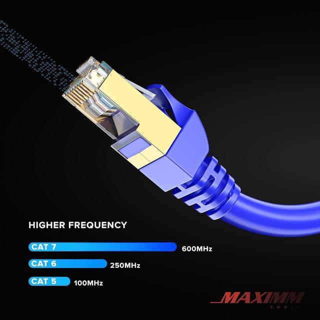 Alt view image 5 of 7 - Cat 7 Ethernet Cable 100 ft - High-Speed Cat7 Internet & Network LAN Patch Cables, RJ45 Connectors - Perfect for Gaming, Streaming, and More (Blue)