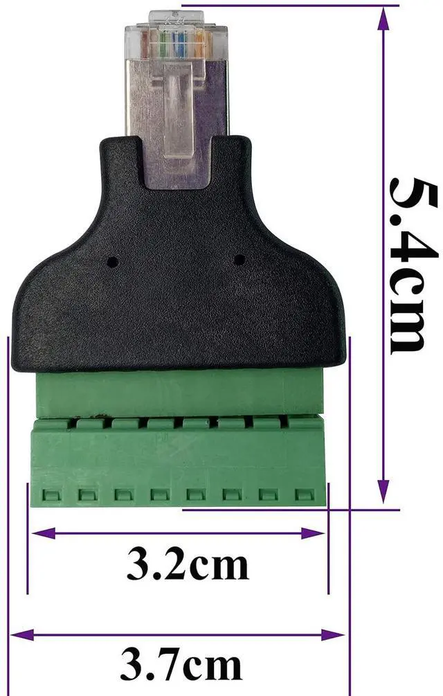 Alt view image 2 of 7 - RJ45 Screw Terminal RJ45 8P 8C Male to 8Pin Female Bolt Screw Type terminals Ethernet Net Network Plug for AV CCTV UTP DVR Cat5 Cat6 Cat7 Coupler(2 Pack/Male)
