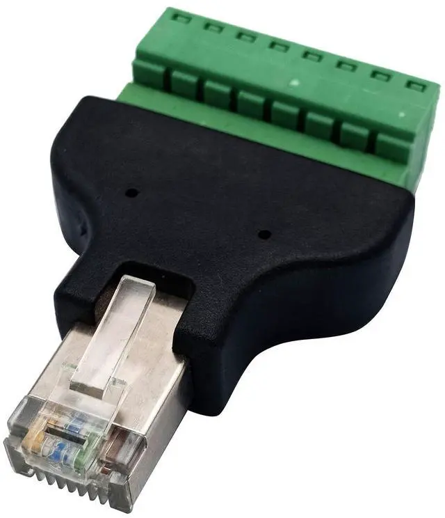 Alt view image 7 of 7 - RJ45 Screw Terminal RJ45 8P 8C Male to 8Pin Female Bolt Screw Type terminals Ethernet Net Network Plug for AV CCTV UTP DVR Cat5 Cat6 Cat7 Coupler(2 Pack/Male)