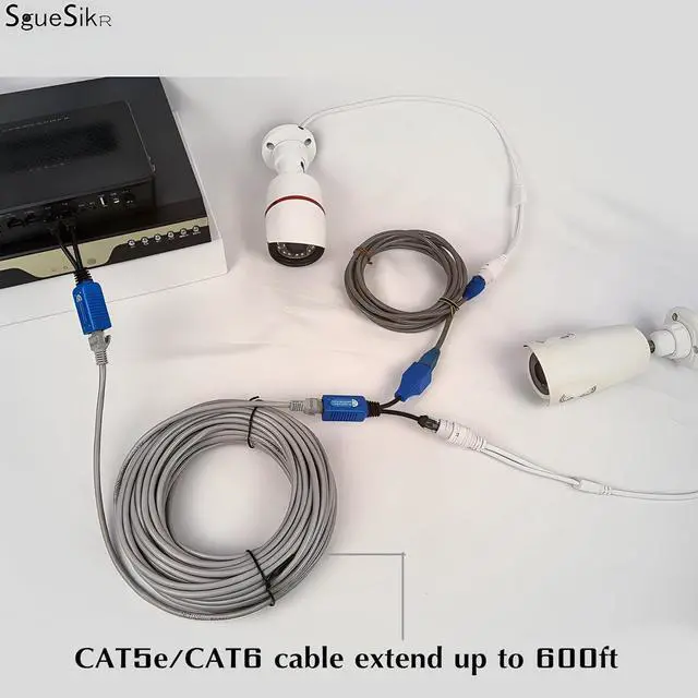 Alt view image 4 of 6 - 4 Pair PoE Ethernet Splitter, RJ45 Cable Sharing Kits, 2-in-1 Cat5 Combiner, Ethernet Extender for 8 Security IP Cameras NVR Surveillance System