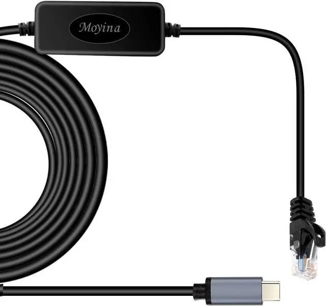 Main image of USB C to RJ45 Gigabit Ethernet Cable for MacBook Thunderbolt 3/Type-C, Windows, Chromebook, Surface Pro, Linux, Android Directly Connected to Switch, Router, Modem