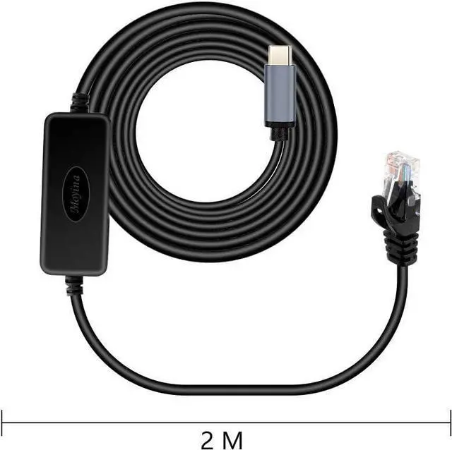 Alt view image 5 of 6 - USB C to RJ45 Gigabit Ethernet Cable for MacBook Thunderbolt 3/Type-C, Windows, Chromebook, Surface Pro, Linux, Android Directly Connected to Switch, Router, Modem