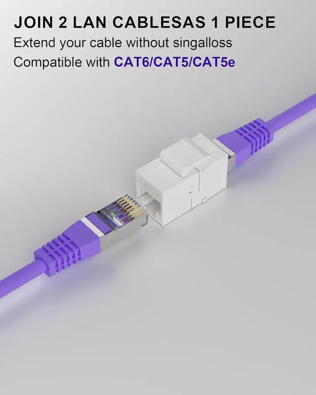 Alt view image 6 of 7 - 20 Pack RJ45 Keystone Jack Cat6 Coupler - Female to Female CAT 6 Ethernet Network Coupler White