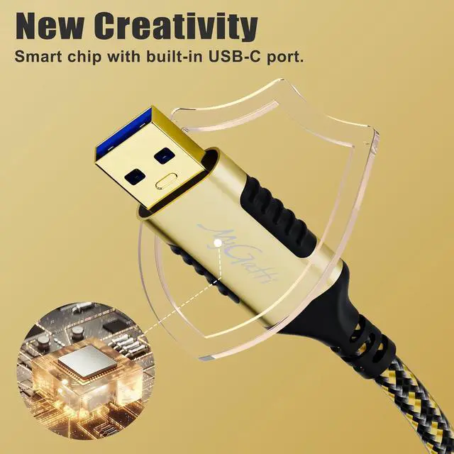 Alt view image 6 of 7 - USB to Ethernet Cable 3 FT, USB-A 3.0 to RJ45 Cable, FTP, 1Gbps High-Speed-Shielded LAN Network Cable, Directly Connected, Compatible with Laptop, PC, MacBook, Switch, Windows, macOS, Linux