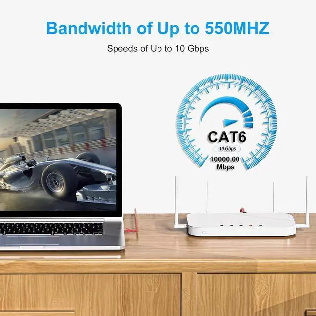 Alt view image 5 of 7 - Cat6 Patch Cables 6 Feet (6 Pack), Cat 6 Ethernet Cable, 24AWG CCA Cord, UTP Network, Internet Cable, Compatible for PC, Laptop, Routers, Switches, Servers, Printers, RJ45 LAN with 25 Cable Ties - 6FT