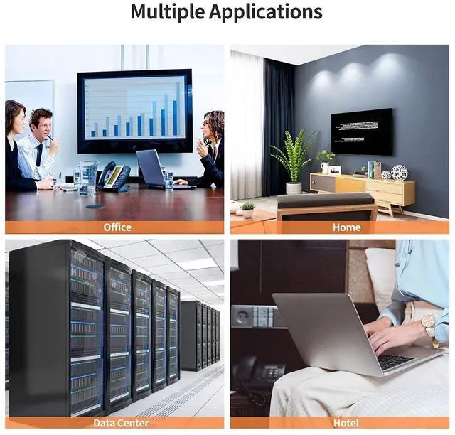 Alt view image 7 of 7 - CableCreation CAT6 Ethernet Extension Cable, Shielded 8P8C Ethernet Patch Cable,Up Angled Support Bandwidth Up to 250mhz,1.6ft/0.5m,Black