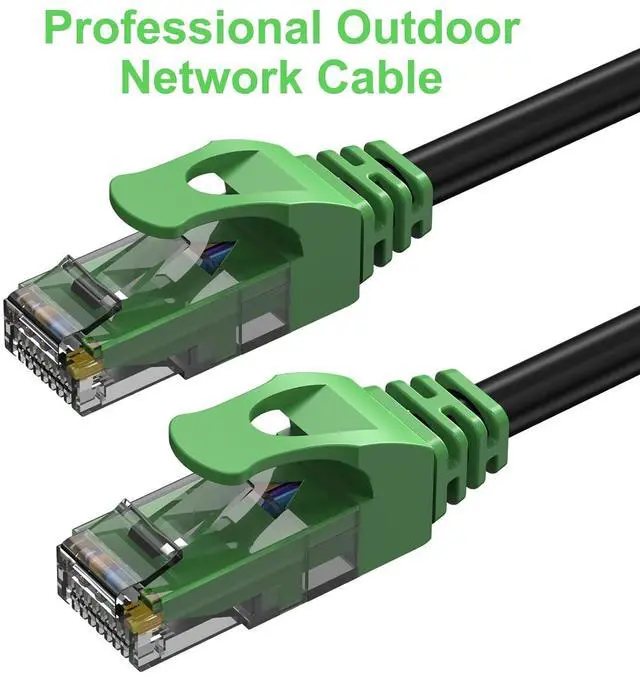 Alt view image 2 of 6 - 30FT Cat6 Outdoor Ethernet Cable, In-Ground, Heavy Duty Direct Burial, 24AWG CCA Patch Cord for Laptops, PCs, Routers, Printers, Surveillance Camera, PoE, UTP Cat 6 Internet Cable with 25 Cable Ties