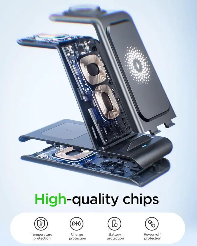Alt view image 3 of 7 - Wireless Charging Station for Samsung Wireless Charger Galaxy S25 Ultra/S25/S24/S23/S22/S21/S20/S10/Note20/10/9/8 Galaxy Watch 7/6/5 Pro/4/3 Active 2/1 Stand Galaxy Buds3/2 Pro/Live Multiple Devices