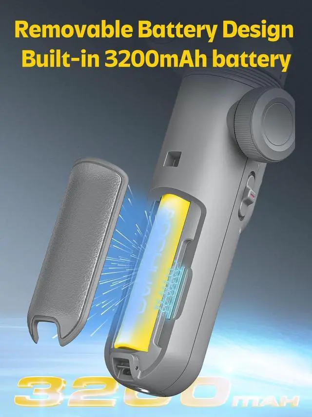 Alt view image 4 of 7 - Professional Gimbal Stabilizer for Smartphone w/Wireless Charging OLED Display LED Light Focus Wheel, 3-Axis Phone Gimbal Stabilizer for iPhone 15 14 13 12 Pro/Max/Xs Galaxy S23-AOCHUAN Smart X Pro