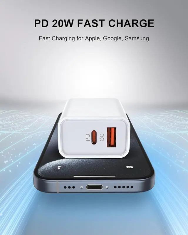 Alt view image 2 of 7 - Charger Block, USB C Fast Charging Block Usbc Wall Charger Dual Port USB & Type C Multi Ports USB Plug Outlet for iPhone Samsung Quick Charge Box Power Delivery Cube Adapter Cargador Brick