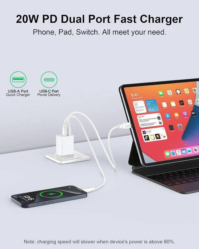 Alt view image 6 of 7 - Charger Block, USB C Fast Charging Block Usbc Wall Charger Dual Port USB & Type C Multi Ports USB Plug Outlet for iPhone Samsung Quick Charge Box Power Delivery Cube Adapter Cargador Brick