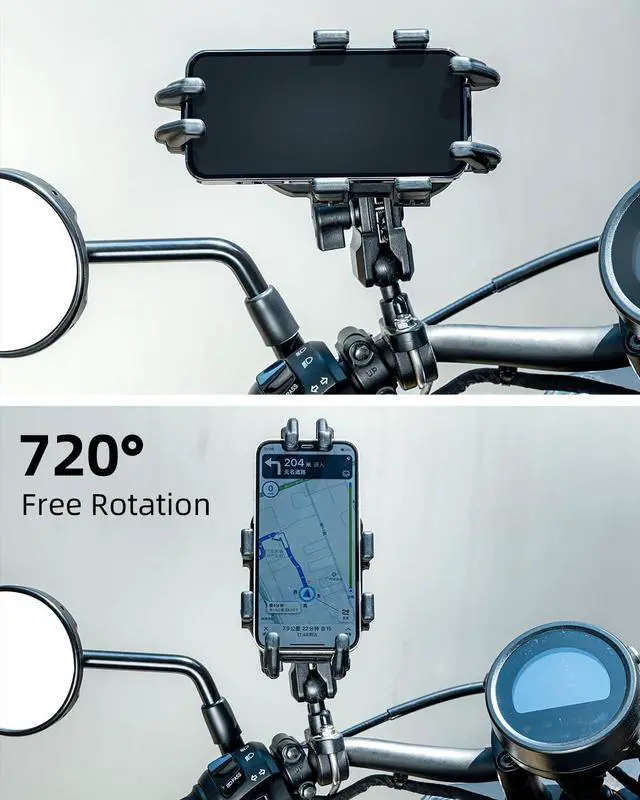 Alt view image 5 of 6 - ROCKBROS Motorcycle Phone Mount Anti Vibration, Universal Motorcycle Phone Holder Handlebar for Bike Bicycle Scooter ATV 4.7''-7.1'' Phones(Handlebar Mount)