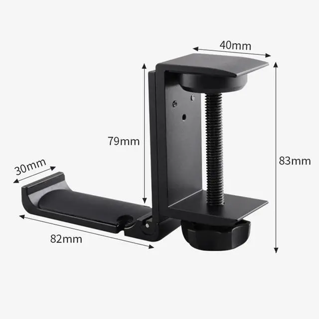 Alt view image 2 of 7 - Aluminum Headphone Stand Hanger Foldable with Cable Clip - Goldmille Headset Holder Clamp Hook Under Desk, Save Your Space While Working & Gaming