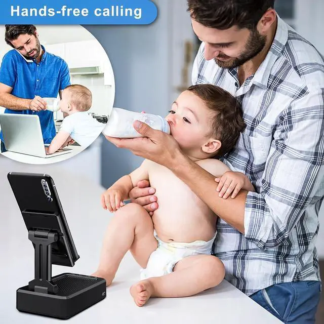 Alt view image 3 of 7 - Cell Phone Stand with Wireless Bluetooth Speaker Compatible for Any Smartphones,Anti-Slip Design Phone Holder with HD Surround Sound Bluetooth Speaker for Home,Office,Outdoor