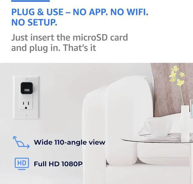 Alt view image 2 of 7 - Plug-in 1080P HD Mini Camera  Premium, 110° Wide View - Plug & Use - WiFi-Free Setup  Compact USB Cam for Simple, Reliable Indoor Use  Easy File Access  Ideal for Pets Nanny