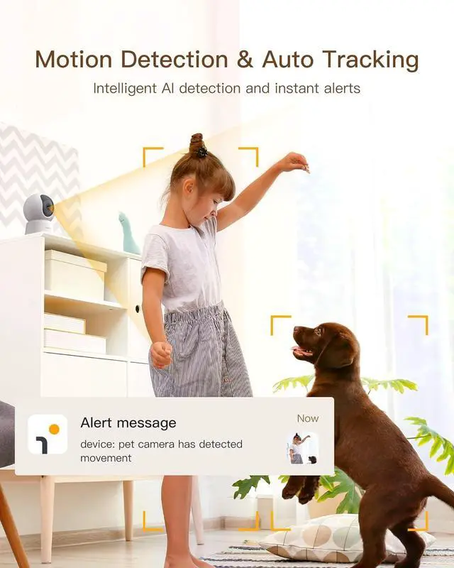 Alt view image 6 of 7 - ARENTI 5G Indoor Security Camera, 4MP Pet Camera with Speaker for Dog/Cat, Baby Monitor with Phone App, Dual-Band WiFi, Auto Tracking, Super Night Vision, 2-Way Talk, Cloud & SD Card Storage(P2Q)