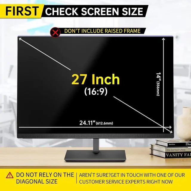 Alt view image 6 of 7 - 27 Inch Computer Privacy Screen for 16:9 Computer Monitor, Anti-Blue Light Monitor Privacy Screen Filter, Anti-UV Computer Screen Privacy Shield, Hanging Type