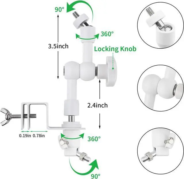 Alt view image 4 of 7 - ALERTCAM 2-in-1 Weatherproof Gutter Mount for Arlo Solar Panel and Arlo Pro/Arlo Pro 2/Arlo Pro 3/Arlo Pro 4/Arlo Ulra Security Camera, Perfect Angle to Get Adequate Sunlight - White