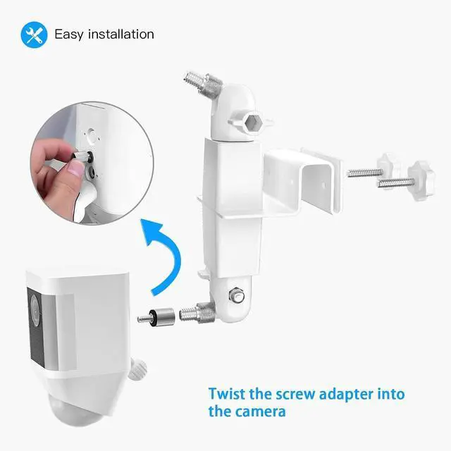 Alt view image 4 of 7 - HOLACA 2-in-1 Weatherproof Gutter Mount for Ring Solar Panel, Spotlight Cam Battery and Stick Up Cam Battery Outdoor Mount Accessories for Ring Solar Panel (White)