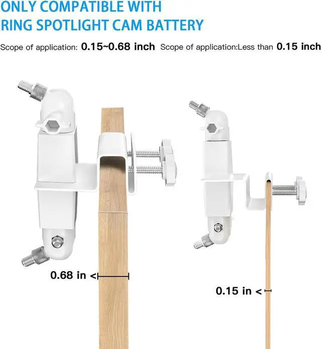 Alt view image 6 of 7 - HOLACA 2-in-1 Weatherproof Gutter Mount for Ring Solar Panel, Spotlight Cam Battery and Stick Up Cam Battery Outdoor Mount Accessories for Ring Solar Panel (White)
