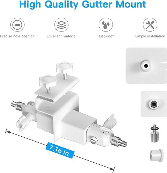 Alt view image 7 of 7 - HOLACA 2-in-1 Weatherproof Gutter Mount for Ring Solar Panel, Spotlight Cam Battery and Stick Up Cam Battery Outdoor Mount Accessories for Ring Solar Panel (White)