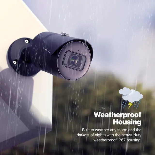 Alt view image 6 of 7 - Amcrest 5MP Outdoor POE Camera 2592 x 1944p Bullet IP Security Camera, IP67, 132° Viewing Angle, Human & Vehicle Detection, Tripwire & Intrusion, 5-Megapixel, IP5M-B1186EB-AI-V3 (Black)