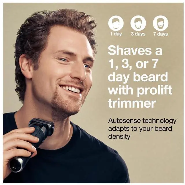 Alt view image 7 of 7 - Braun Electric Razor for Men, Waterproof Foil Shaver, Series 9 Pro 9477cc, Wet & Dry Shave, with Portable Charging Case, ProLift Beard Trimmer, 5-in-1 Cleaning & Charging SmartCare Center, Silver