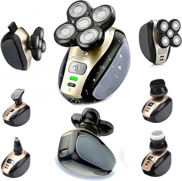Main image of Electric Shaver Bald Head Shaver Head Shavers for Bald Men Electic Razor for Men Waterproof Cordless Trimmer for Nose Ear Face Body Wet Dry Men's Rotary Shavers for Head Shaving Machine 5 in 1 4D