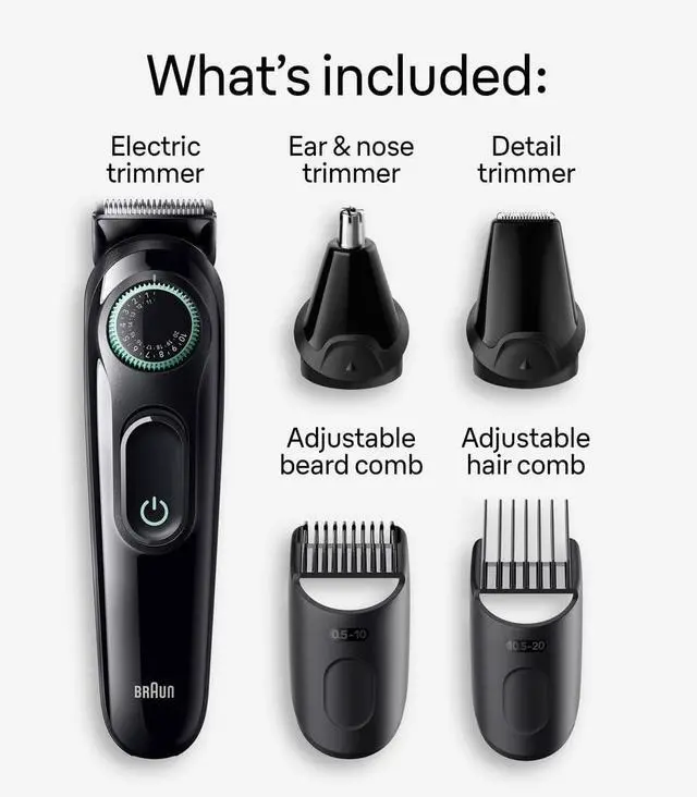 Alt view image 2 of 7 - Braun All-In-One Style Kit Series 3 3450, 5-in-1 Trimmer for Men with Beard Trimmer, Ear & Nose Trimmer, Hair Clippers & More, Ultra-Sharp Blade, 40 Length Settings and Washable