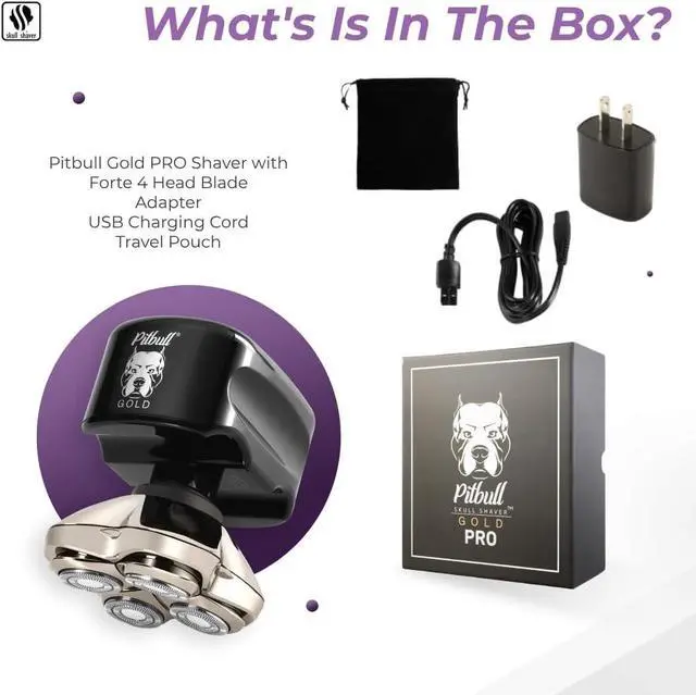 Alt view image 3 of 5 - Skull Shaver Pitbull Gold PRO Head and Face Shaver: Ultimate Grooming Kit for Men, 5-in-1 Premium Bald Head Electric Head Shaver, Wet and Dry Easy