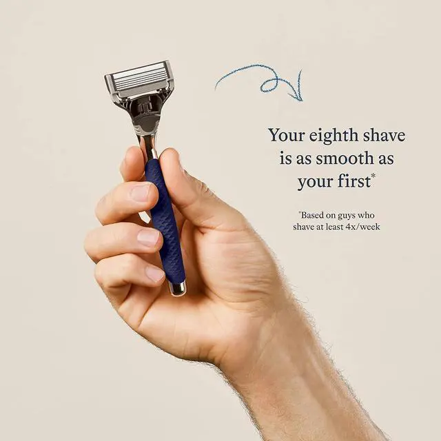 Alt view image 2 of 6 - Harry's Shaving Kit for Men - Razor Handle, 5 Razor Blade Refills, Foaming Shave Gel, and Travel Blade Cover - Chrome Edition