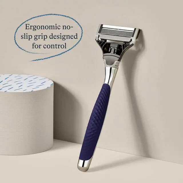 Alt view image 3 of 6 - Harry's Shaving Kit for Men - Razor Handle, 5 Razor Blade Refills, Foaming Shave Gel, and Travel Blade Cover - Chrome Edition