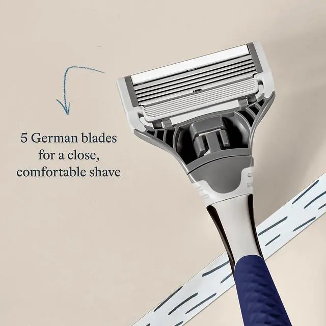 Alt view image 5 of 6 - Harry's Shaving Kit for Men - Razor Handle, 5 Razor Blade Refills, Foaming Shave Gel, and Travel Blade Cover - Chrome Edition