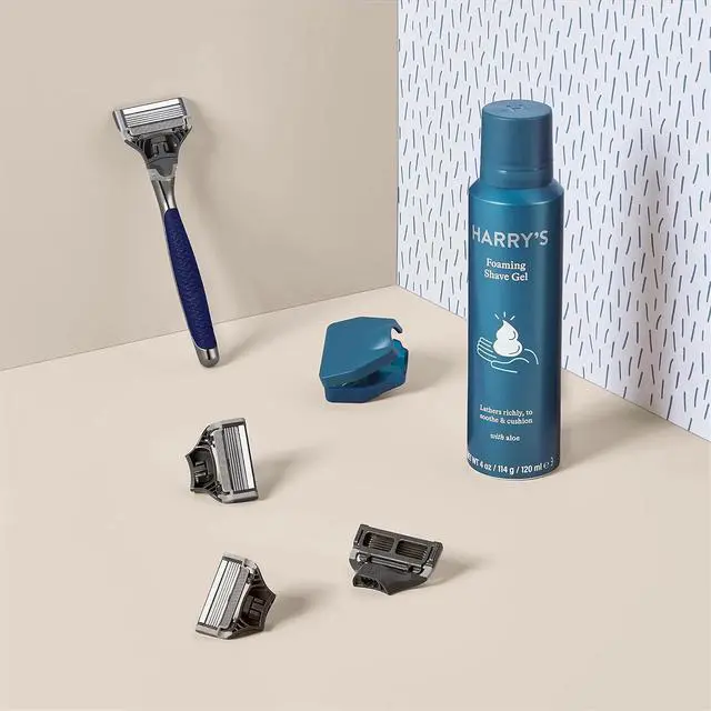 Alt view image 6 of 6 - Harry's Shaving Kit for Men - Razor Handle, 5 Razor Blade Refills, Foaming Shave Gel, and Travel Blade Cover - Chrome Edition
