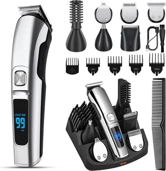 Main image of Ufree Beard Trimmer for Men, Waterproof Electric Razor for Nose, Body, Face & Mustache, Cordless Hair Clippers Shavers Grooming Kit, Gifts for Men Husband Father