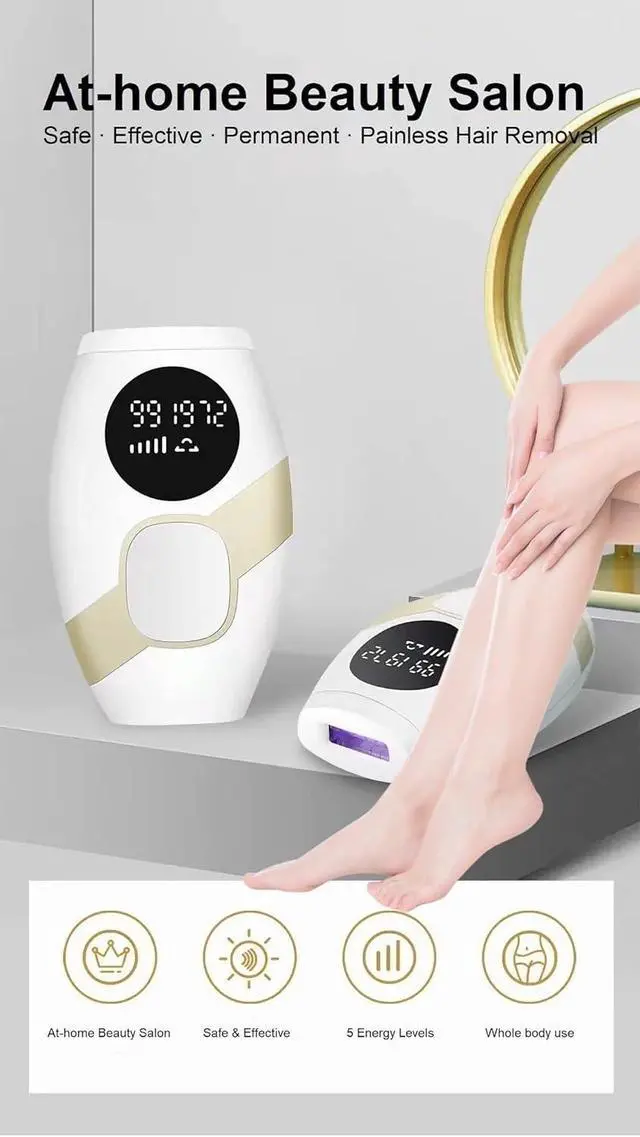 Alt view image 7 of 7 - IPL Laser Hair Removal Device at-Home for Women Men NATRSYM Painless Permanent Facial Upper Lip Bikini Line Armpits Back Legs Arms Face Back Whole Body Remover