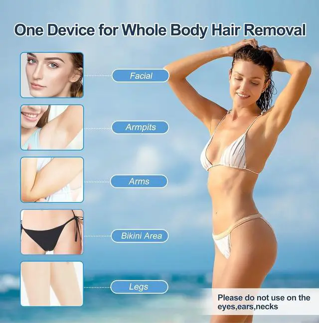 Alt view image 2 of 7 - IPL Laser Hair Removal Device at-Home for Women Men NATRSYM Painless Permanent Facial Upper Lip Bikini Line Armpits Back Legs Arms Face Back Whole Body Remover