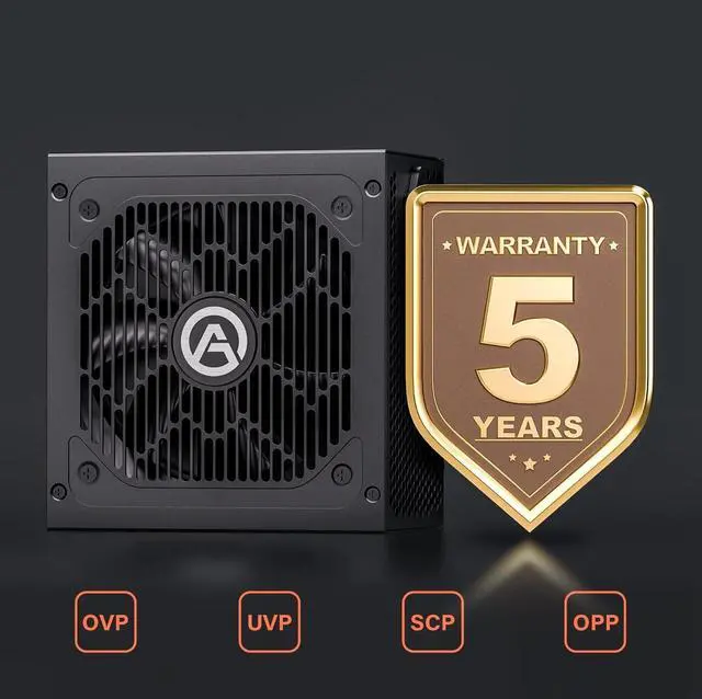 Alt view image 6 of 6 - AGV Series 500W Power Supply, 80 Plus Bronze Certified, Non Modular Power Supply, 5 Year Warranty
