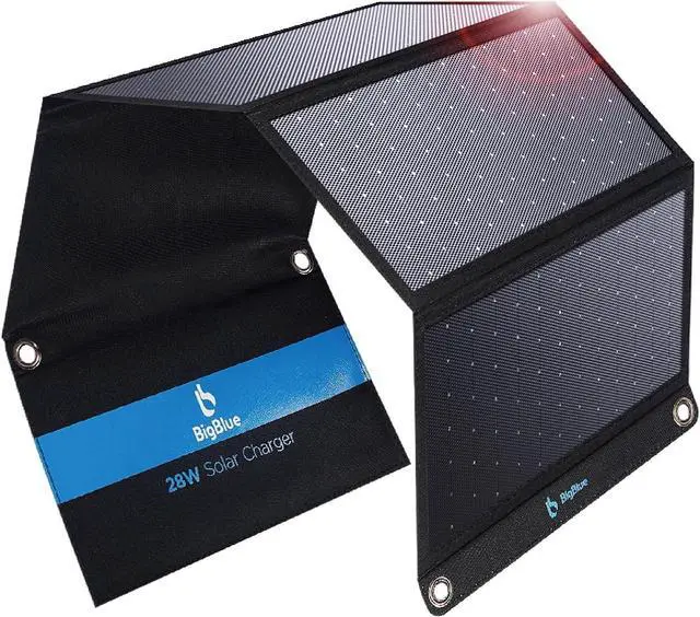 Main image of [Upgraded] BigBlue 3 USB Ports 28W Solar Charger(5V/4.8A Max), Portable Foldable Solar Panel for Camping, IP44 Waterproof, Compatible with iPhone 11/XS/XS Max/XR/X/8/7, iPad, Samsung Galaxy LG etc.