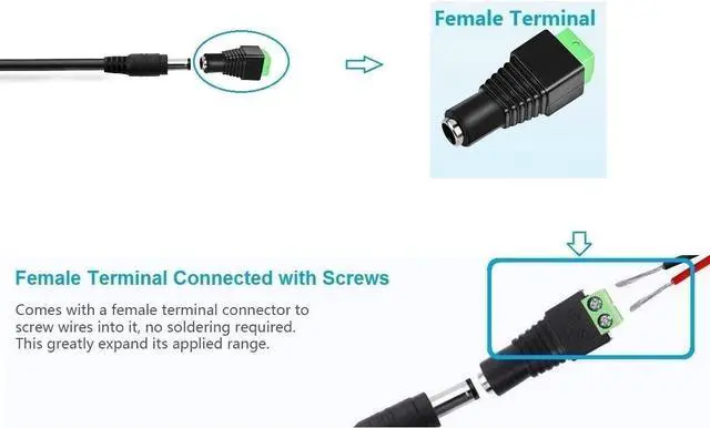 Alt view image 4 of 4 - 12V Power Supply 2A Switching Transformer, AC DC Adapter 12VDC Cord with 5.5mm x 2.5mm Barrel Plug, 12 Volt Power Supply & 1 Tip [12V 2A]