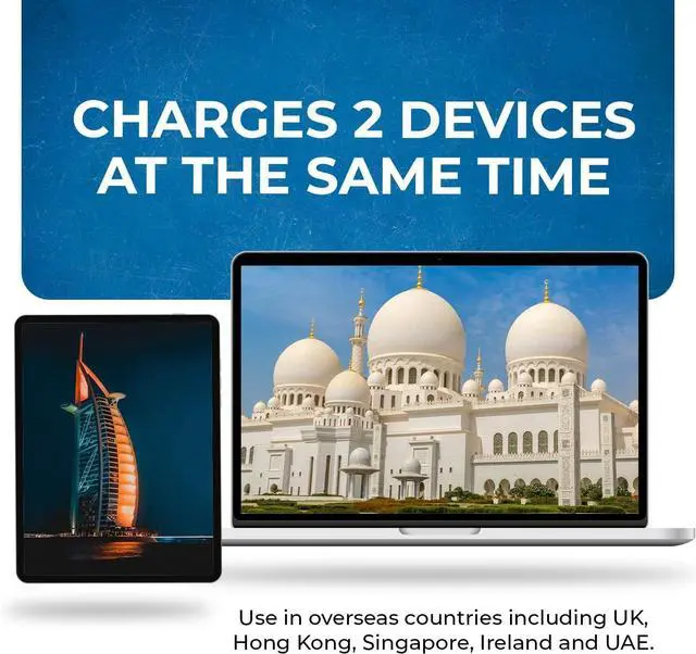 Alt view image 4 of 7 - OREI USA to UK, UAE, Hong Kong & More (Type G) Travel Adapter Plug - 2 in 1 - CE Certified - RoHS Compliant - 2 Pack - White Color (DB-7-2PK)