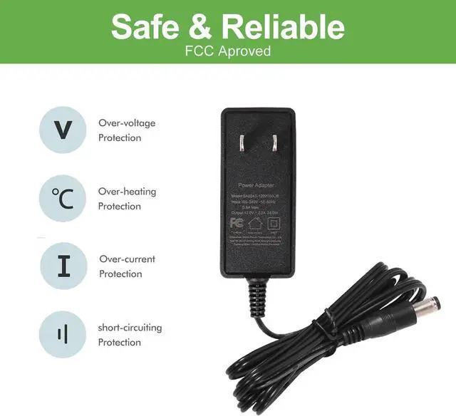 Alt view image 2 of 6 - 12V 2A Power Supply AC Adapter 2 Pack for CCTV Security Camera Led Strip Lights Router Printer Breast Bump and Other 12 Volt Electronics Devices Less Than 2 Amp