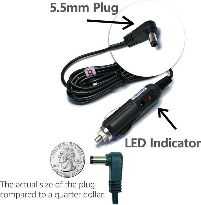 Alt view image 4 of 6 - Car Charger for RCA Single Dual Screen Portable DVD TV Combo Player Celestron Telescopes 12V 6.5 Ft Power Supply Cord