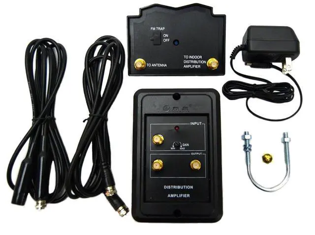 Main image of Indoor Outdoor High Gain Signal Amplifier HDTV VHF UHF FM Channel Boost