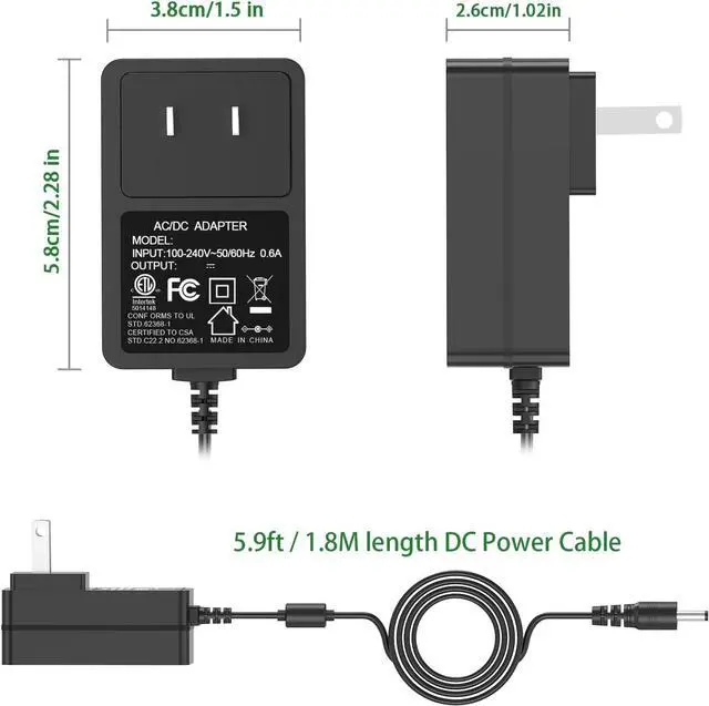 Alt view image 7 of 7 - Gonine 24V 1.5A 1A Power Supply Cord UL Certificate, 24Vdc AC to DC Power Adapter, Compatible for 24 Volts 1500ma 1000ma 500ma LED Floor Lamp LED Strips Light, Essential Oil Diffuser, Massage Gun.