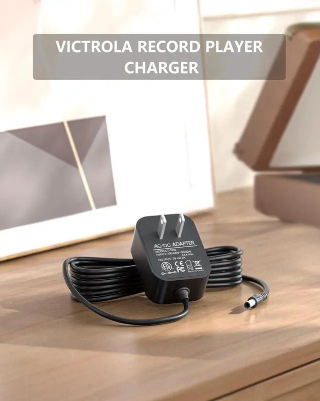 Alt view image 5 of 6 - WUKUR Replacement for Victrola Record Player Power Cord, 5V DC in Supply Compatible With VSC-550BT Vintage 3-Speed (5.9 Feet Long)